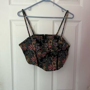 Corset Tank Top Floral Pattern